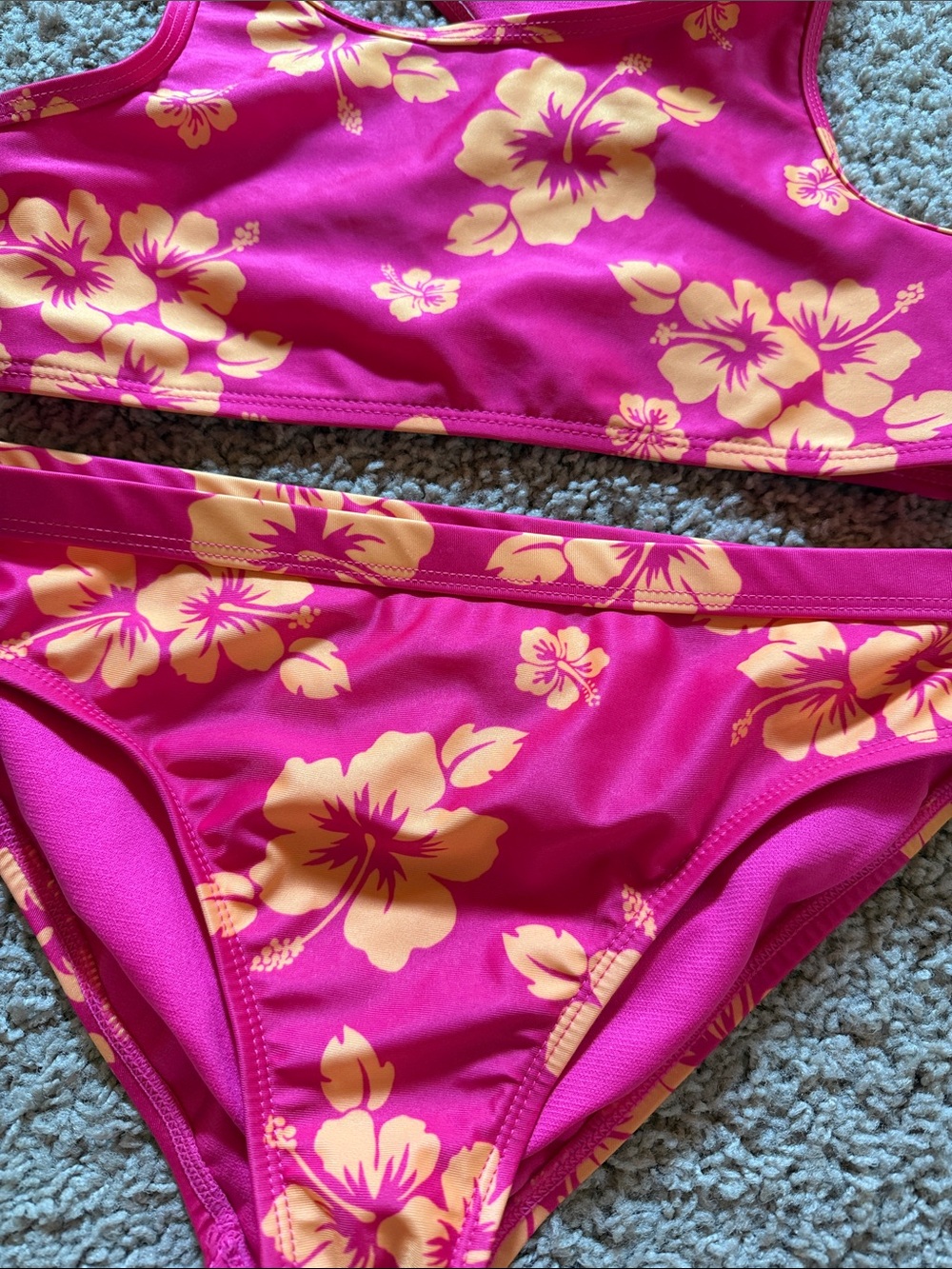 Girls' Pink Floral Two-Piece Swim Set - Picture 2 of 5